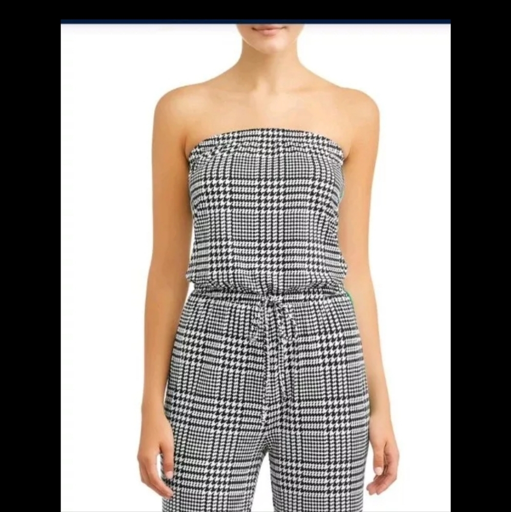 Women's cuteVARSITY JUMPSUIT/ SIZE XXXL  COLOR PLAID(black &white green )